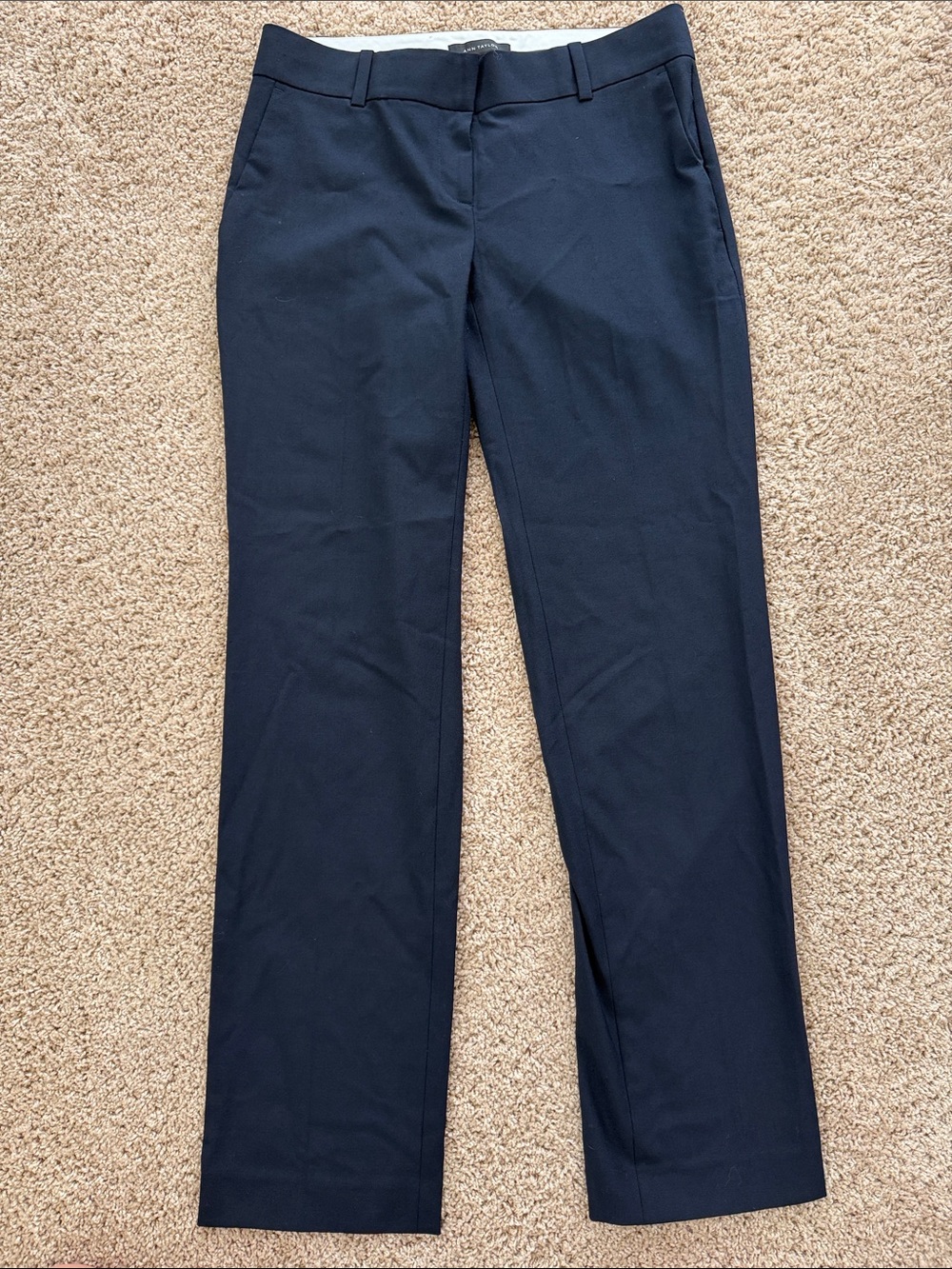 Ann Taylor Navy Straight-Leg Dress Pants